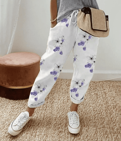 Pantalones Jogger Impresos Sin Esfuerzo para Mujeres con Cintura Alta, Cordón y Estilo Casual Ajustado