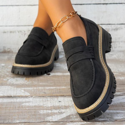 Mocasines Cómodos para Mujeres con Suela Chunky y Punta Redonda