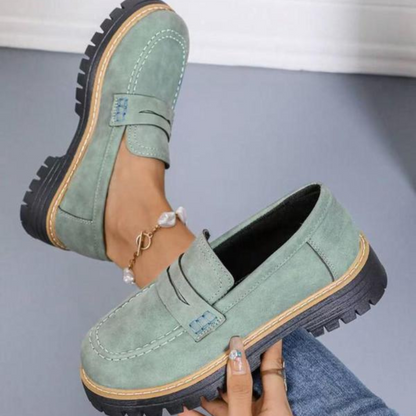 Mocasines Cómodos para Mujeres con Suela Chunky y Punta Redonda