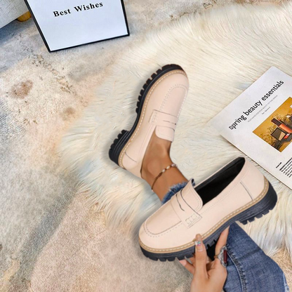 Mocasines Cómodos para Mujeres con Suela Chunky y Punta Redonda