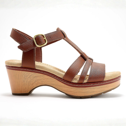 Sandalias Wedge Cómodas para Mujeres con Cierre de Tobillo de Hebilla en T y Estilo Abierto