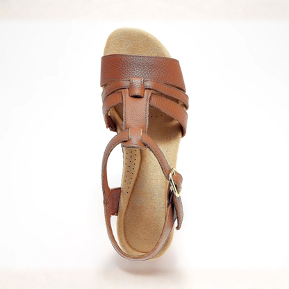 Sandalias Wedge Cómodas para Mujeres con Cierre de Tobillo de Hebilla en T y Estilo Abierto