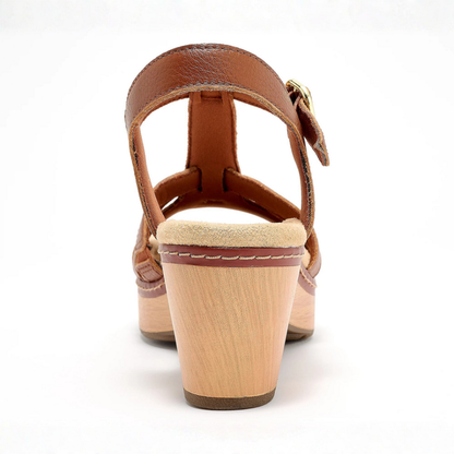 Sandalias Wedge Cómodas para Mujeres con Cierre de Tobillo de Hebilla en T y Estilo Abierto