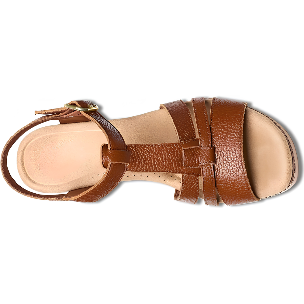 Sandalias Wedge Cómodas para Mujeres con Cierre de Tobillo de Hebilla en T y Estilo Abierto