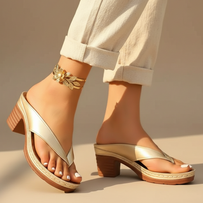 Sandalía de Plataforma de Estilo para Mujeres con Tira entrecruzada y Tacón de Bloque Chunky