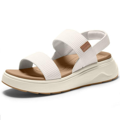 Sandalias de Plataforma Cómodas para Mujeres con Doble Correa Elástica y Suela Acolchada