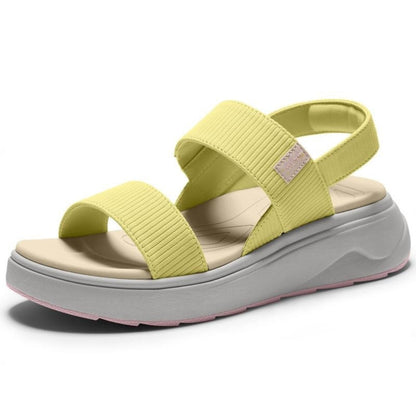 Sandalias de Plataforma Cómodas para Mujeres con Doble Correa Elástica y Suela Acolchada