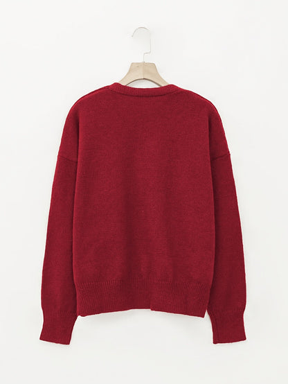 Suéter Cardigan Cómodo para Mujeres con Cuello en V, Manga Larga, Botones en la Parte Delantera, Estilo Relajado y Oversized