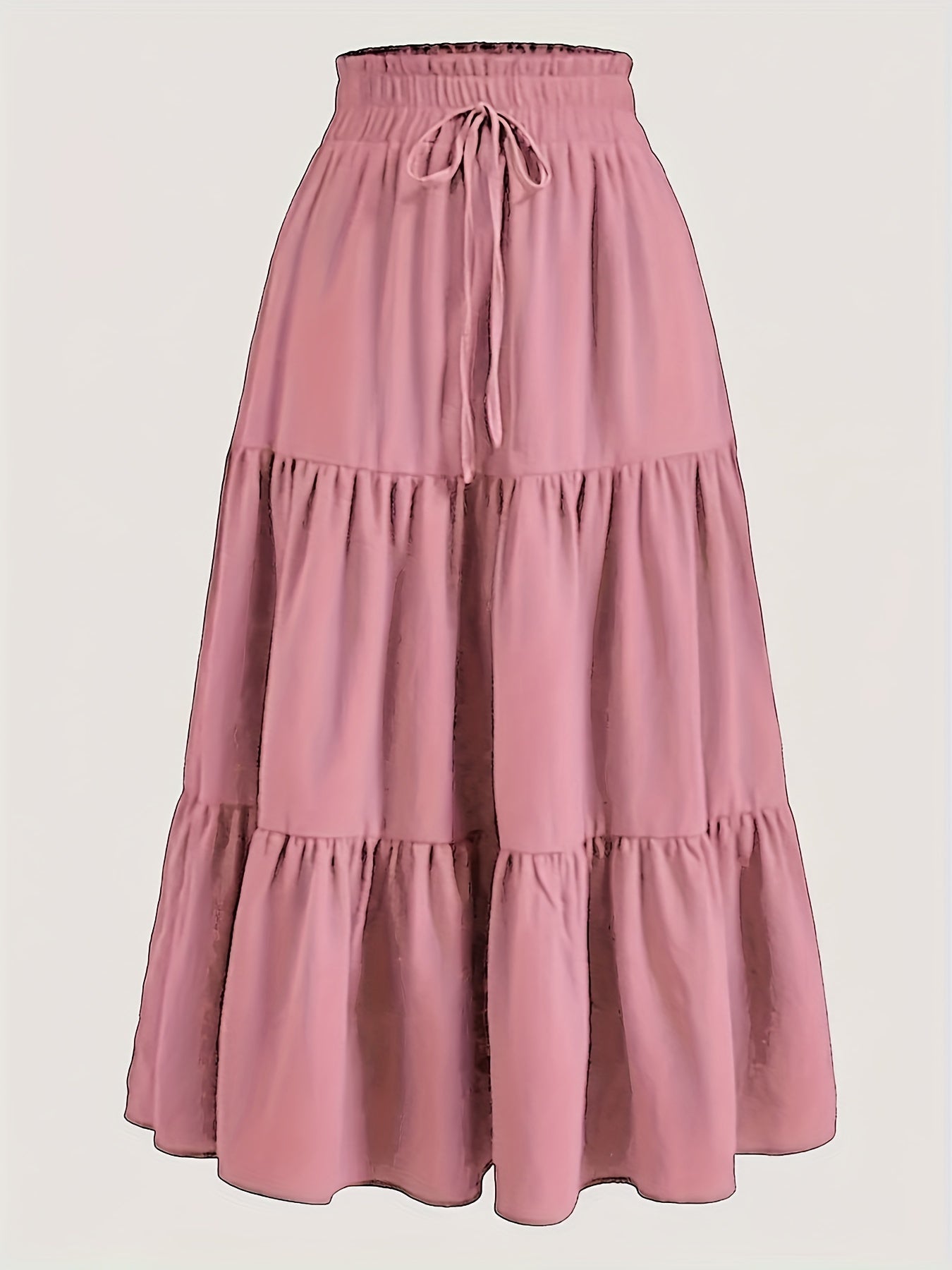 Falda Maxi Con Volantes Sin Esfuerzo para Mujeres con Cintura Paperbag y Cordón, Estilo Bohemio