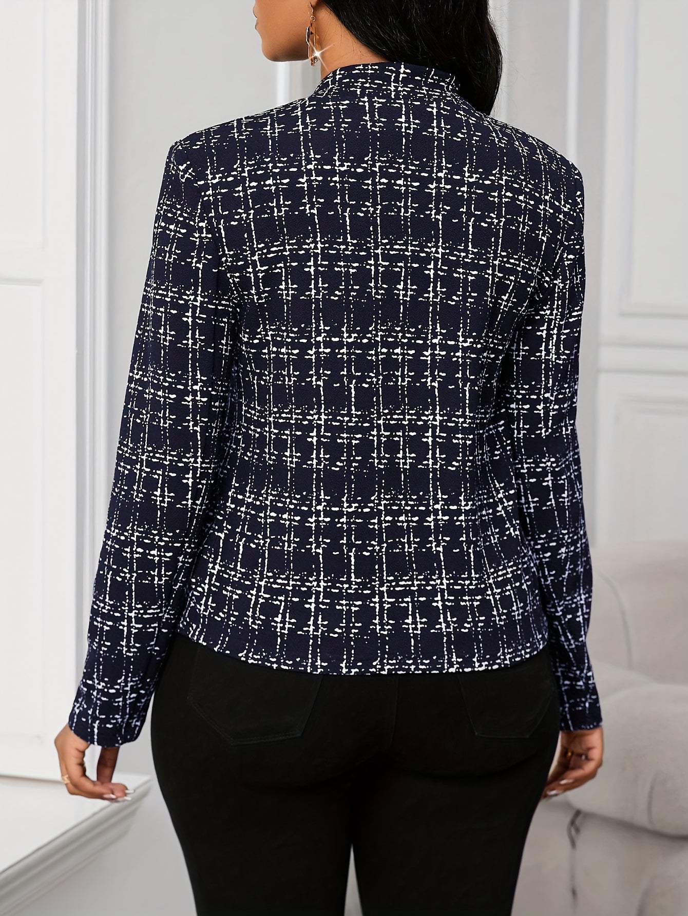 Blazer de Tweed Elegante para Mujeres con Cuello de Solapa, Manga Larga, Estilo Ajustado