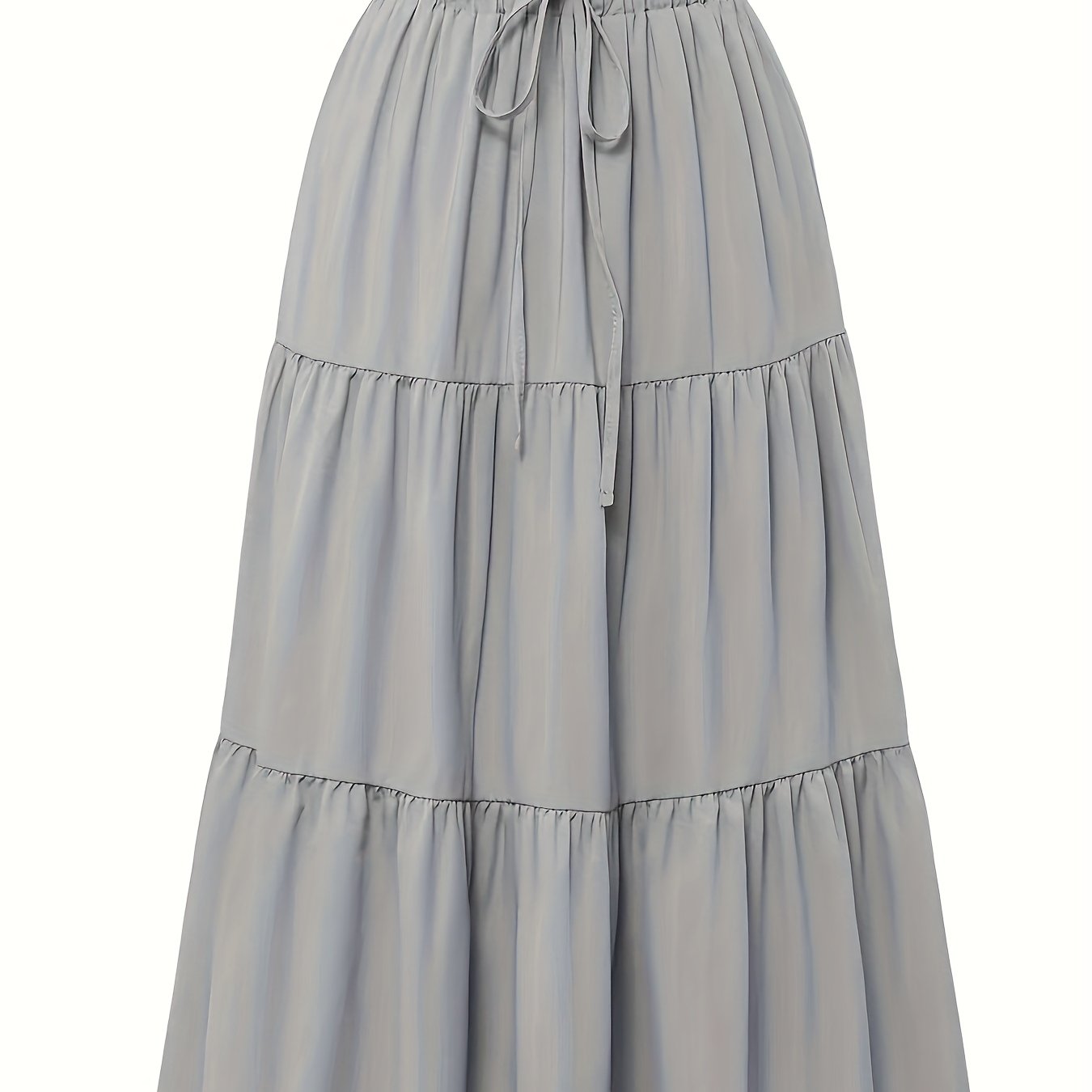 Falda Maxi Con Volantes Sin Esfuerzo para Mujeres con Cintura Paperbag y Cordón, Estilo Bohemio