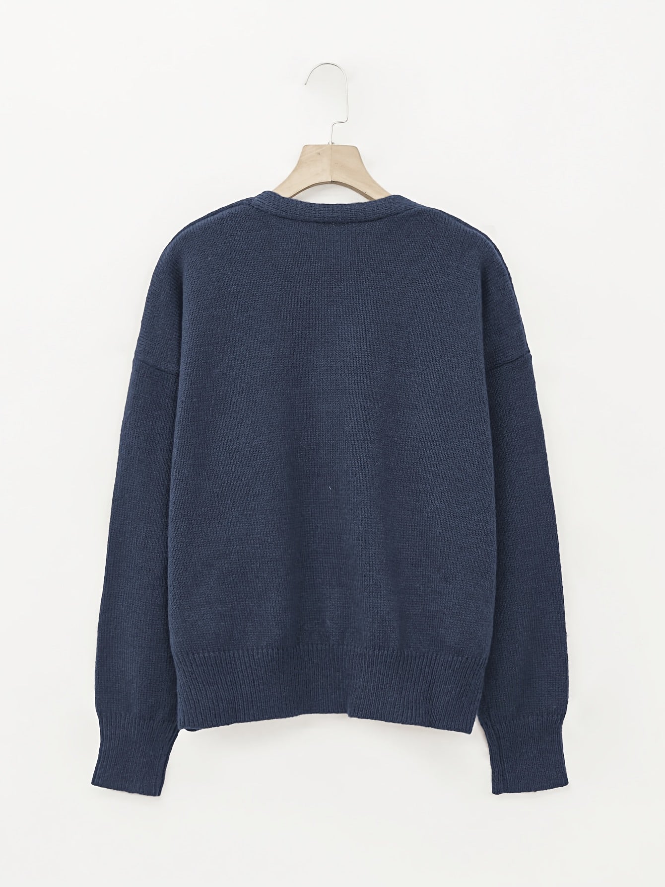 Suéter Cardigan Cómodo para Mujeres con Cuello en V, Manga Larga, Botones en la Parte Delantera, Estilo Relajado y Oversized