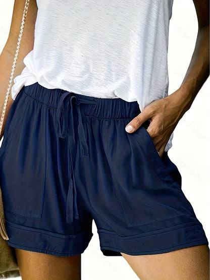 Pantalones Cortos de Lino Sin Esfuerzo para Mujeres con Cintura Alta, Cinturilla Ajustable y Estilo Casual Relajado