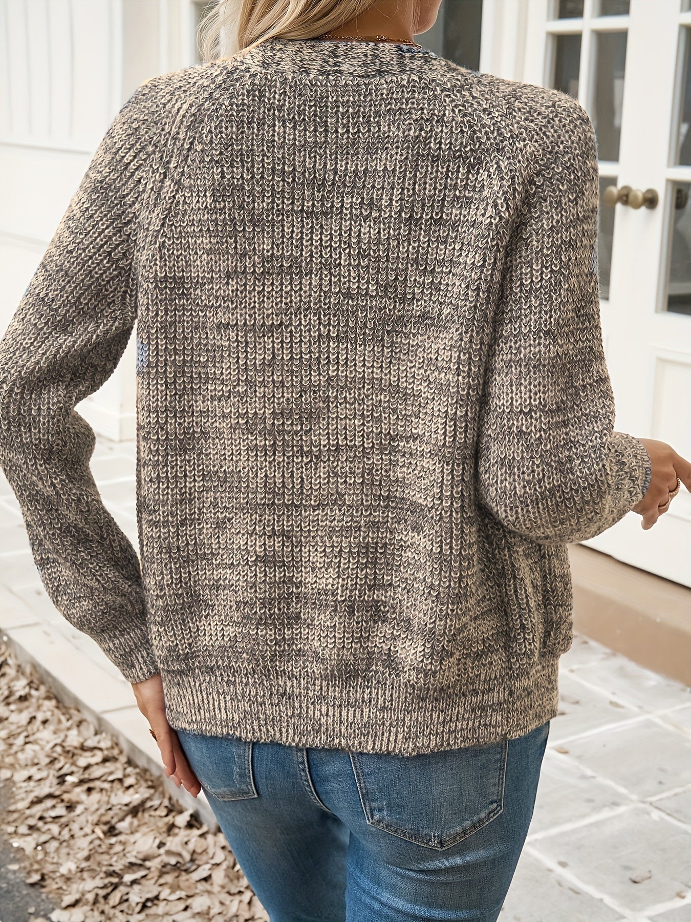 Suéter de Cardigan de Punto Grueso y Cómodo para Mujeres con Cuello en V, Manga Larga y Estilo Relajado con Botones