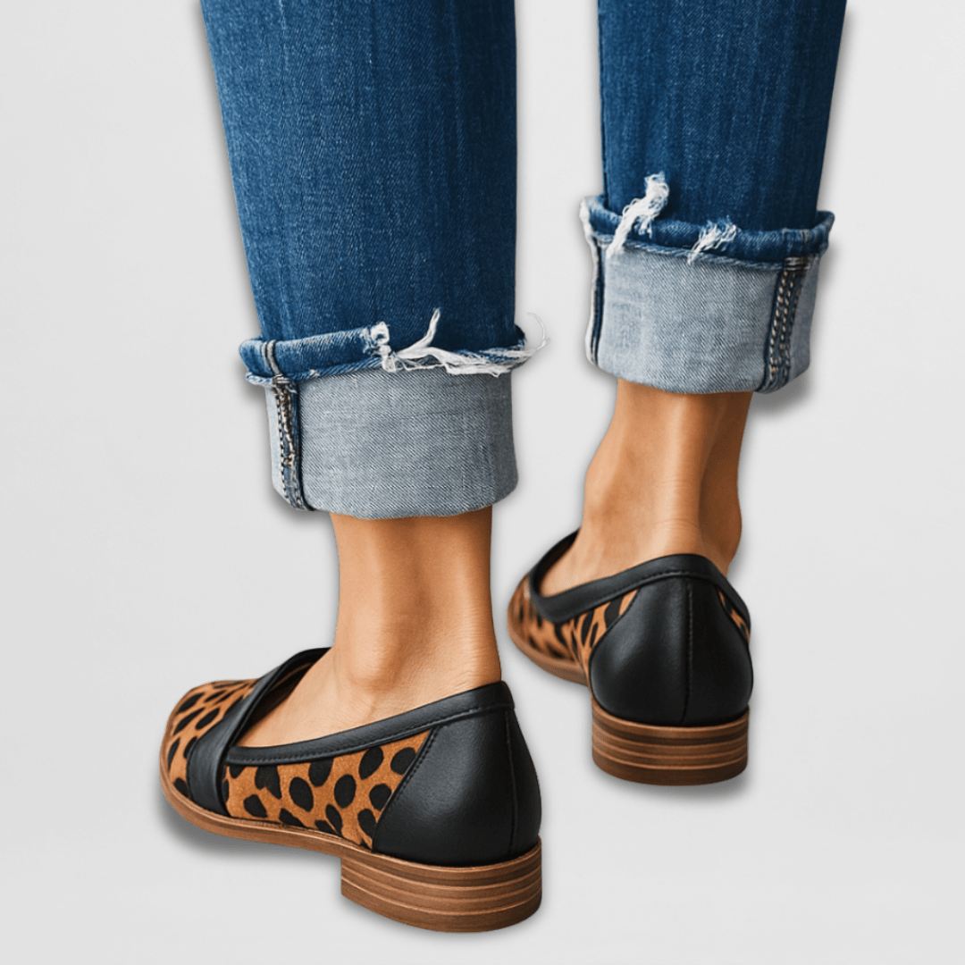 Mocasín de ante para mujer sin esfuerzo con punta afilada y tacón bajo, estilo casual