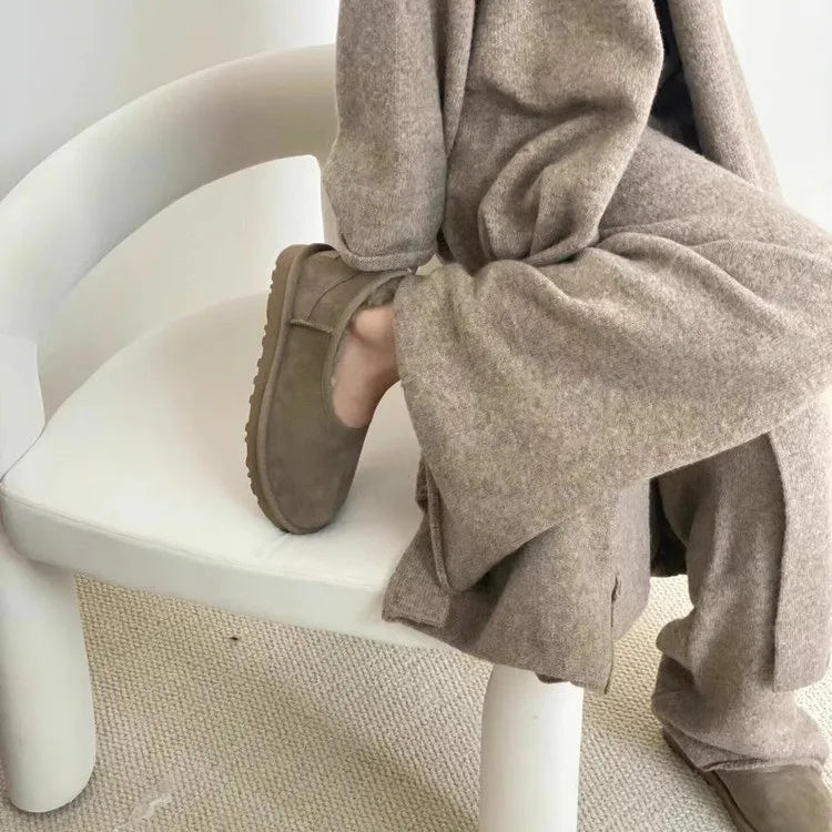 Zapatillas Cómodas para Mujeres con Cuello de Piel Sintética, Estilo Bajo y de Fácil Uso