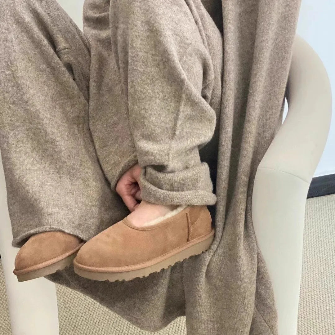 Zapatillas Cómodas para Mujeres con Cuello de Piel Sintética, Estilo Bajo y de Fácil Uso