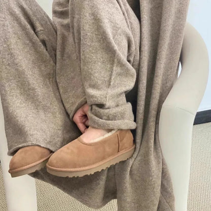 Zapatillas Cómodas para Mujeres con Cuello de Piel Sintética, Estilo Bajo y de Fácil Uso