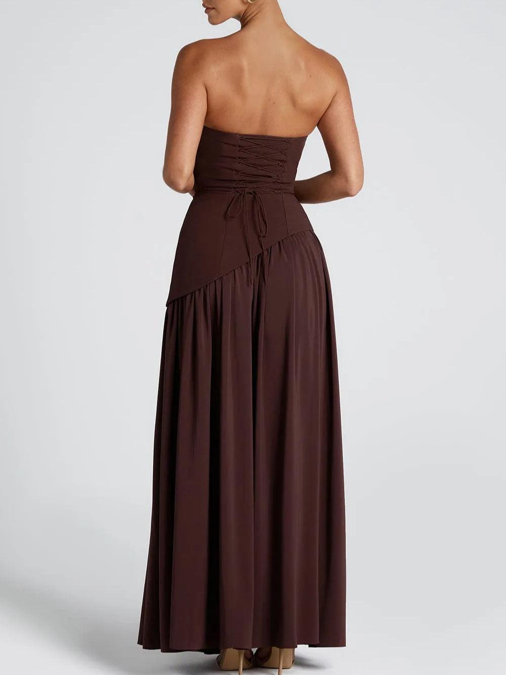 Vestido Maxi de Satén Elegante para Mujeres con Chal Esculpido Sin Mangas y Gran Abertura, Estilo Formal para Invitadas de Boda