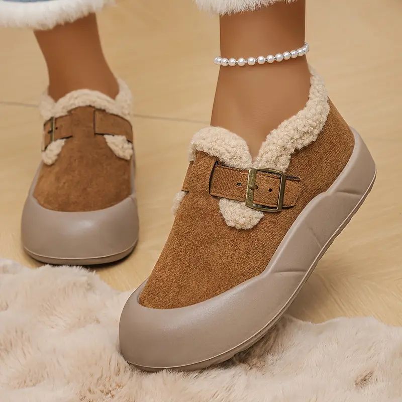 Zapatos Mary Jane cómodos para mujeres con detalle de piel sintética, correa con hebilla, plataforma y estilo slip on