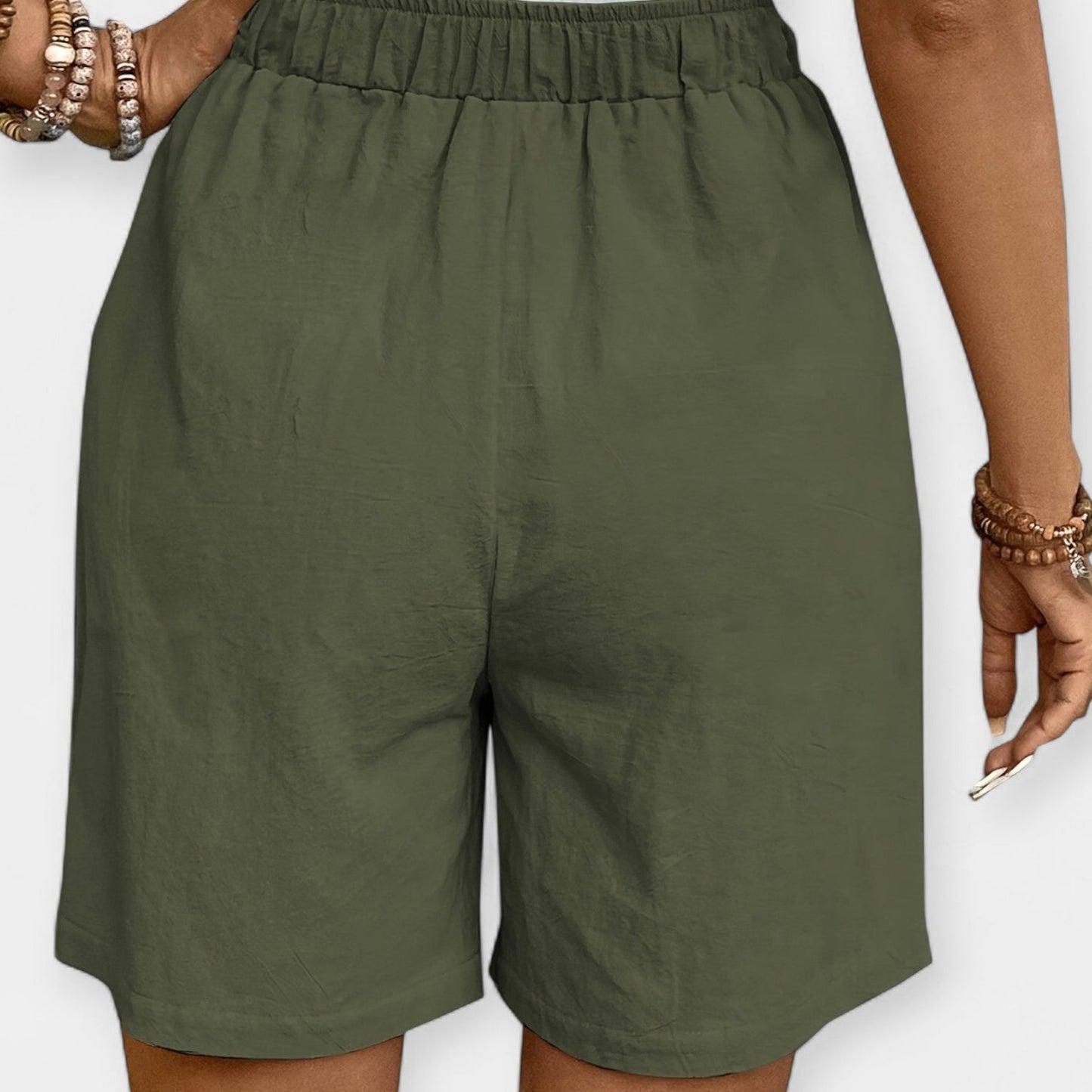 Pantalones Cortos de Lino Anchos para Mujeres con Cintura Alta y Cordón Ajustable, Estilo Casual Relajado