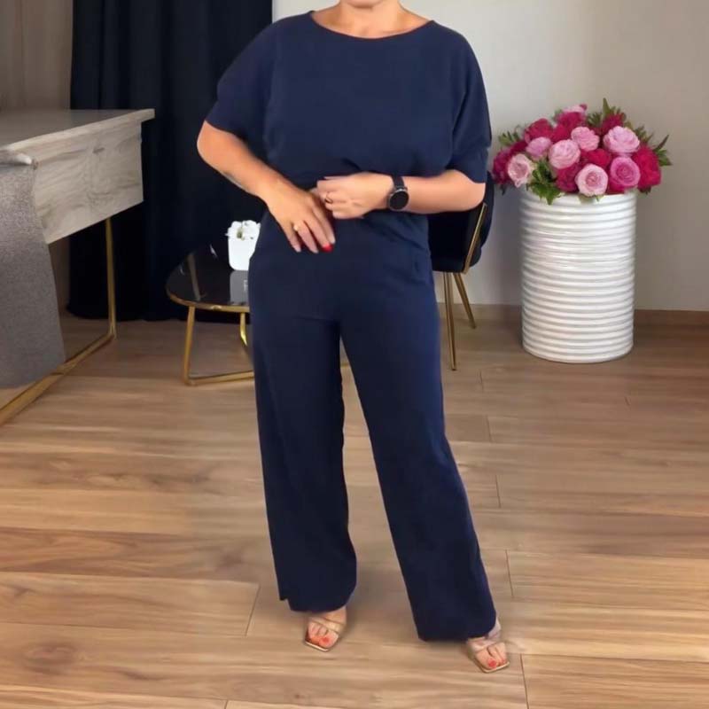 Conjunto Elegante de Tres Piezas para Mujeres con Top de Cuello Redondo, Cárdigan Abierto y Pantalón de Pierna Ancha, Estilo Formal