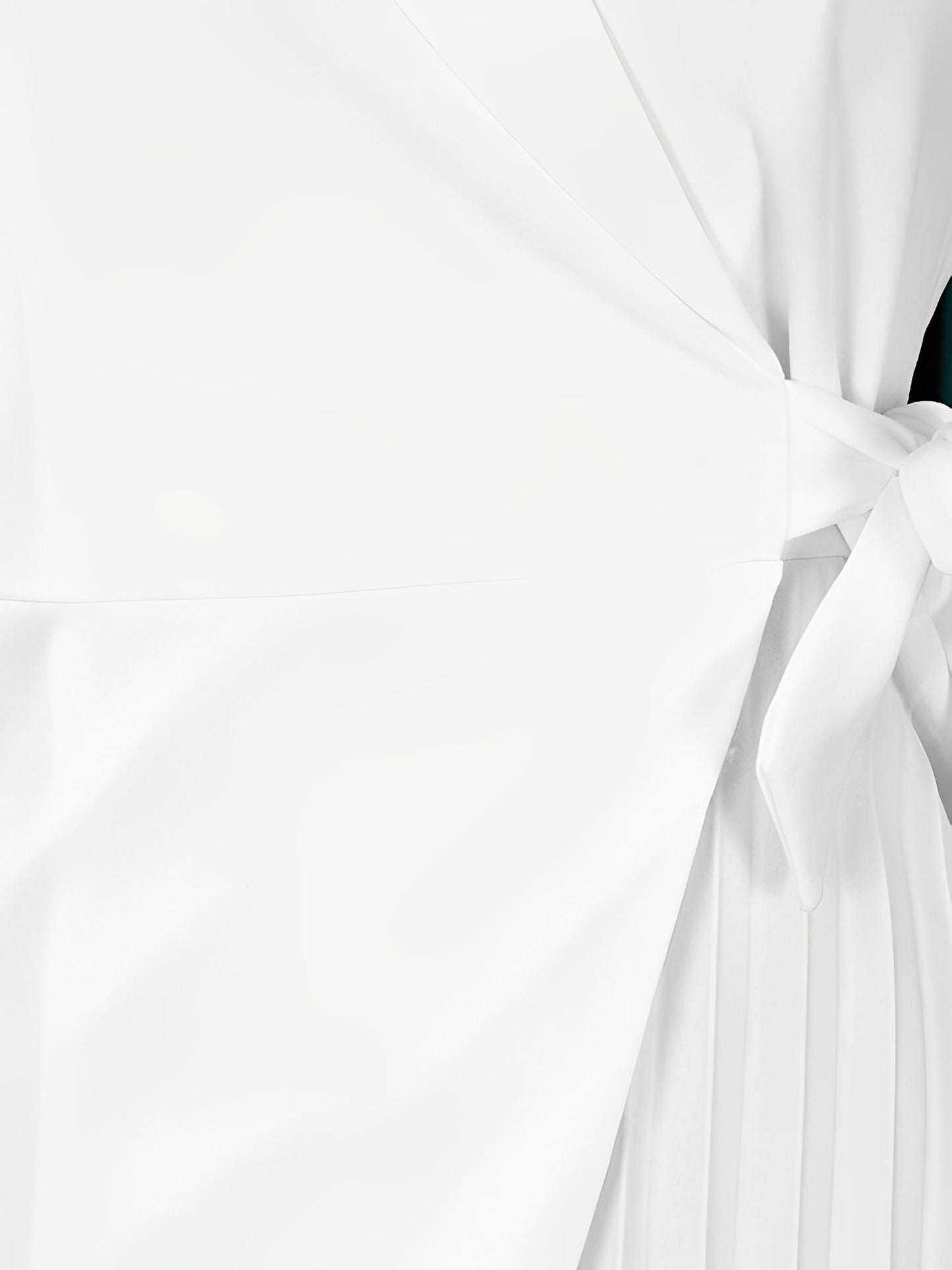Vestido Mini Blanco Elegante para Mujeres con Cintura Ajustable y Manga Corta