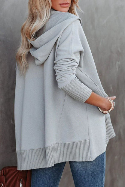 Sudadera con Botones a Presión para Mujeres con Capucha, Manga Larga y Puños Acanalados, Estilo Oversized