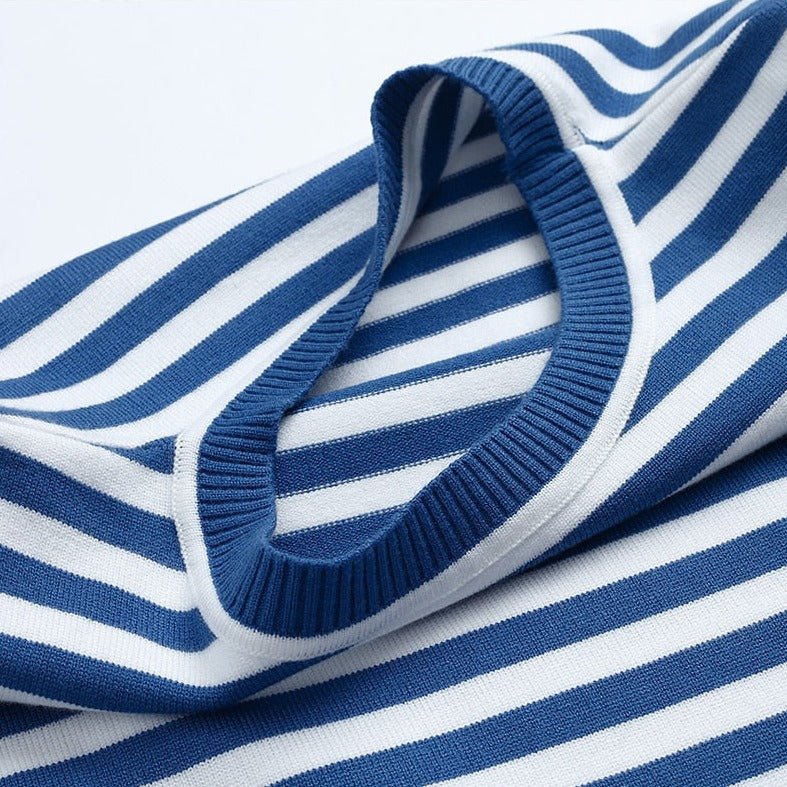 Suéter a Rayas Cómodo para Mujeres con Cuello Redondo y Mangas Largas, Estilo Relajado y Oversized