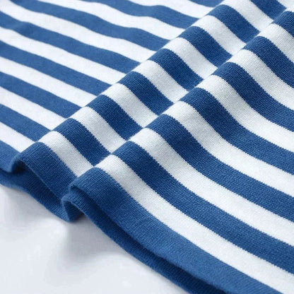 Suéter a Rayas Cómodo para Mujeres con Cuello Redondo y Mangas Largas, Estilo Relajado y Oversized