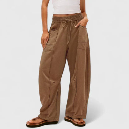 Pantalones Cargo de Pierna Ancha Sin Esfuerzo para Mujeres con Cintura Alta y Estilo Casual Relajado