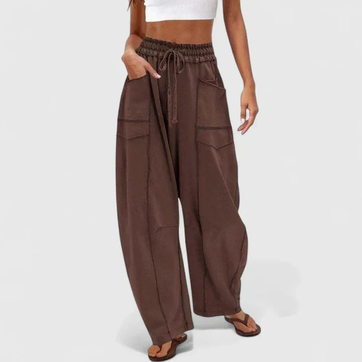 Pantalones Cargo de Pierna Ancha Sin Esfuerzo para Mujeres con Cintura Alta y Estilo Casual Relajado