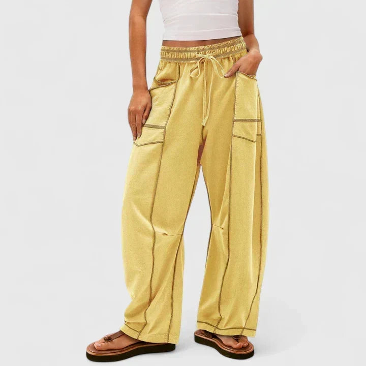 Pantalones Cargo de Pierna Ancha Sin Esfuerzo para Mujeres con Cintura Alta y Estilo Casual Relajado